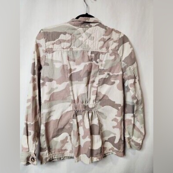 Maurice’s Lightweight Yoked Utility Style Neutral Toned Camo Button Down Coat, S - Picture 4 of 8